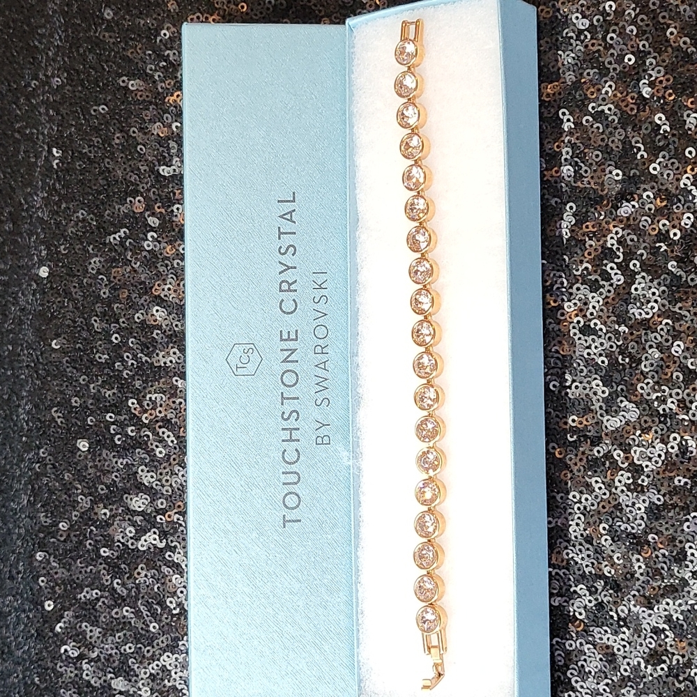 Touchstone Crystal Rose Gold Silk Ice Bracelet